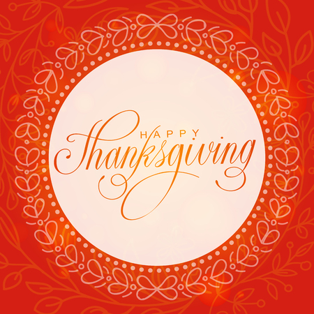 Happy thanksgiving day. Hand lettered vector illustrationのイラスト素材