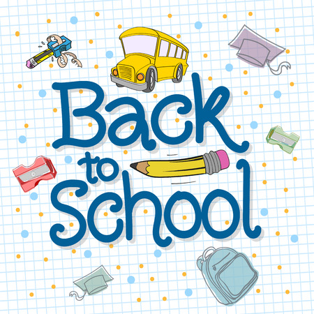 Happy back to schoolのイラスト素材