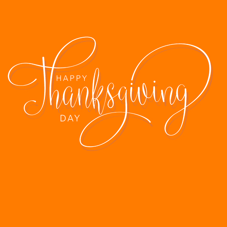 happy thanksgiving day hand letter. Handmade vector illustrationのイラスト素材