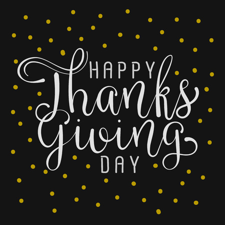 happy thanksgiving day handmade vector illustrationのイラスト素材