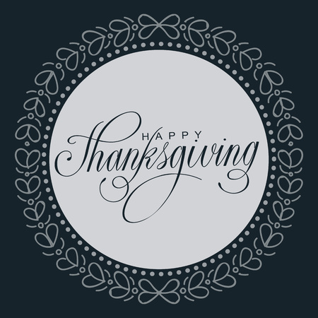 happy thanksgiving day handmade vector illustrationのイラスト素材