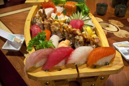 Sushi boatの写真素材