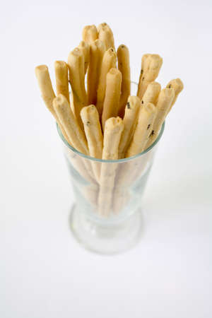 Rosemary Bread Sticks in a glass and ready for snackingの写真素材