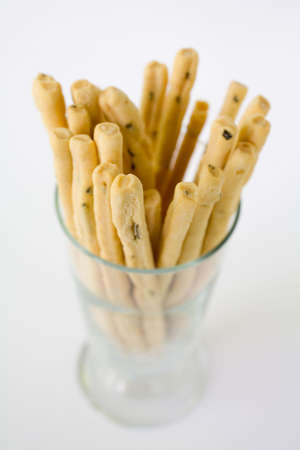 Rosemary Bread Sticks in a glass and ready for snackingの写真素材