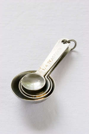 measuring spoons on a loopの写真素材