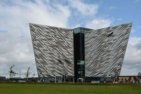 BELFAST, NORTHERN IRELAND - OCTOBER 25, 2019: Titanic multimedia museum and visitors' information center in Belfastのeditorial素材