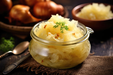 Homemade sauerkraut in a bowl. Generative AIの素材
