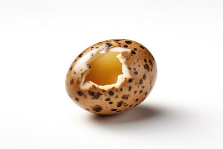 Quail egg isolated on white background. Generative AIの素材