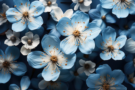 Botanical blue flower watercolor bouquet elegance blooming. Generative AIの素材
