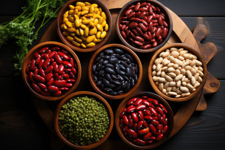 Different kinds of dry kidney beans. Generative AIの素材