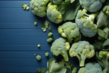 Healthy green organic raw broccoli florets. Generative AIの素材