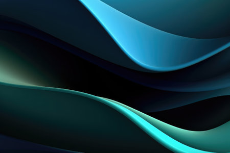 Modern waves background design with teal blue. Generative AIの素材