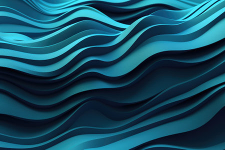 Modern waves background design with teal blue. Generative AIの素材