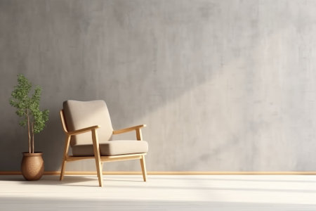 Interior room with modern armchair. Generative AIの素材