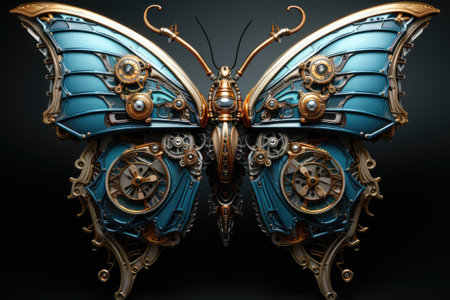 Beautiful metallic butterfly art, Generative AIの素材