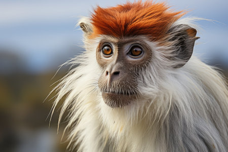 The patas monkey also known as the wadi monkey or hussar monkey. Generative AIの素材