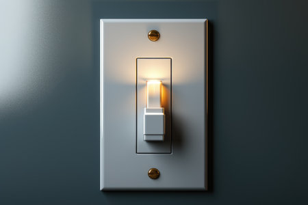 White light switch with button. Generative AIの素材
