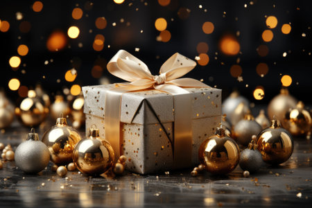 Christmas gift boxes. Generative AIの素材