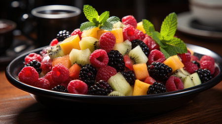 Refreshing fruit salad. Generative AIの素材