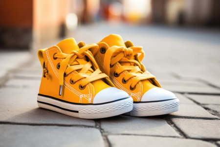 Sports shoes for kids. Generative AIの素材