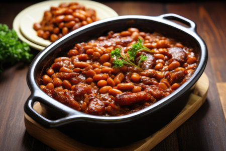 Boston baked beans delicious food. Generative AIの素材