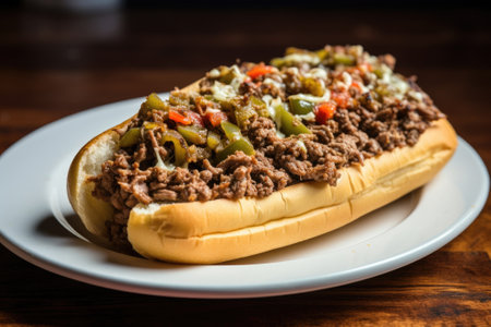 Delicious Philadelphia Cheesesteak. Generative AIの素材