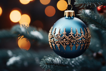 Elegant traditional Christmas decoration. Generative AI.の素材