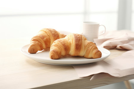 Delicious crispy croissant. Generative AIの素材