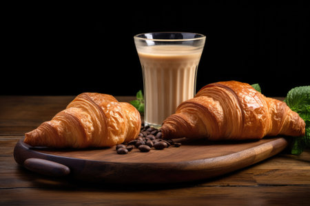 Delicious crispy croissant. Generative AIの素材
