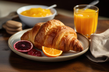 Delicious crispy croissant. Generative AIの素材