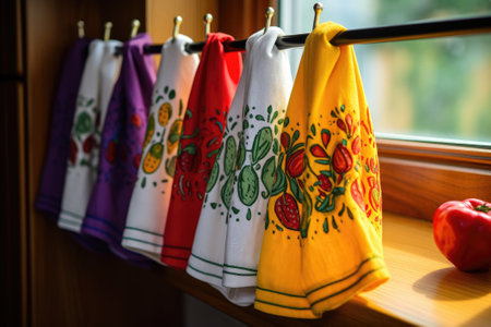 Collection of natural kitchen towels..の素材