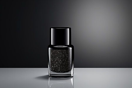 Black nail polish bottle.の素材