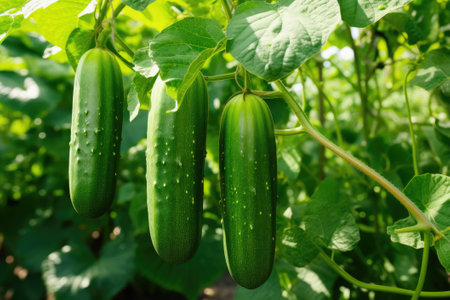 Organic cucumber cultivation.の素材