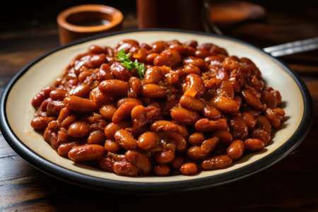Boston baked beans delicious food. Generative AIの素材