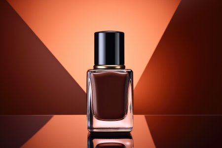 Brown nail polish bottle.の素材