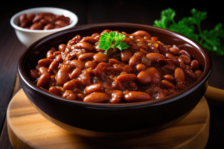 Boston baked beans delicious food. Generative AIの素材