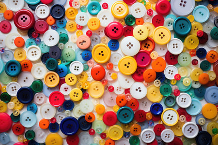 Collection of different multi colored buttons.の素材