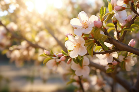 Pink blossoms on the branchの素材