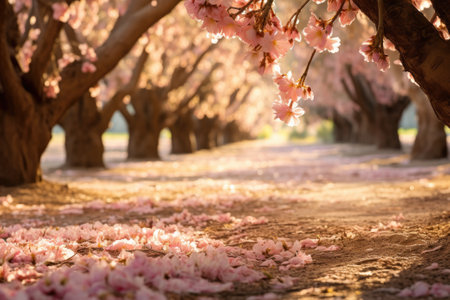 Pink blossoms on the branchの素材