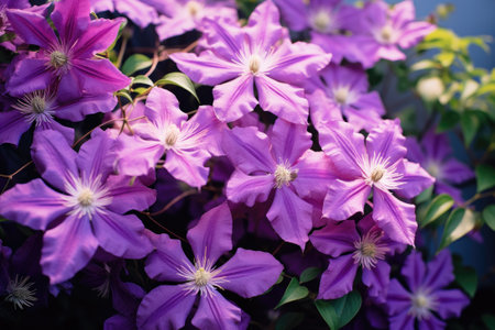 Blooming clematis in the garden.の素材