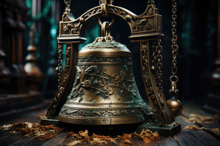 Old retro copper bellsの素材