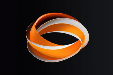 Glowing circular shapes, ring shape, empty space.の素材