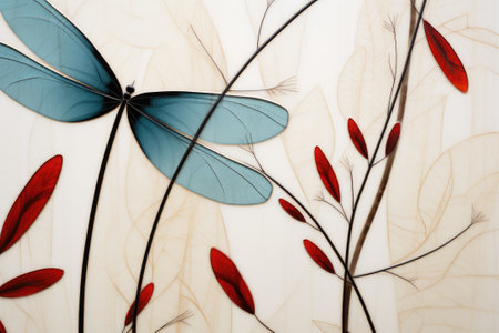 Mosaic of colorful dragonfliesの素材