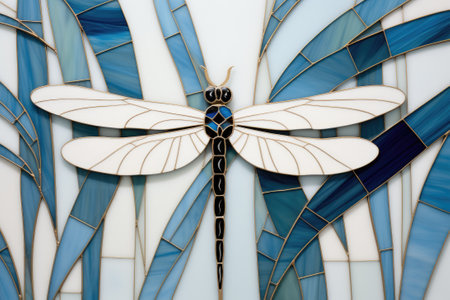 Mosaic of colorful dragonfliesの素材