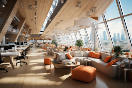 Interior design, cozy living in the officeの素材