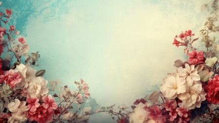 Vintage floral background with pink flowersの素材