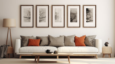 Stylish sofa in living roomの素材