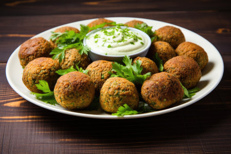 Fresh chickpeas falafel balls, vegan foodの素材