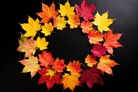 Beautiful autumn nature background from maple leavesの素材