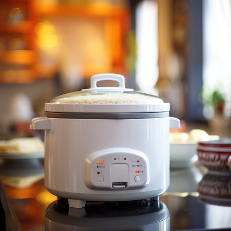 Rice in electric rice cookerの素材